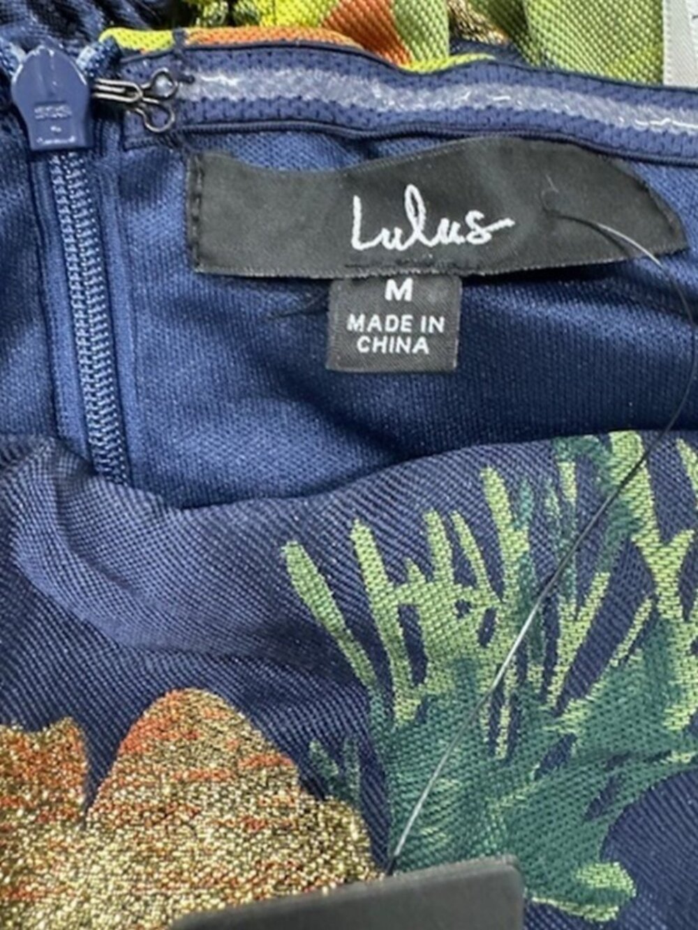 Lulus So Stunning Navy Blue Floral Jacquard Puff Sleeve Mini Dress NWT - Picture 15 of 16